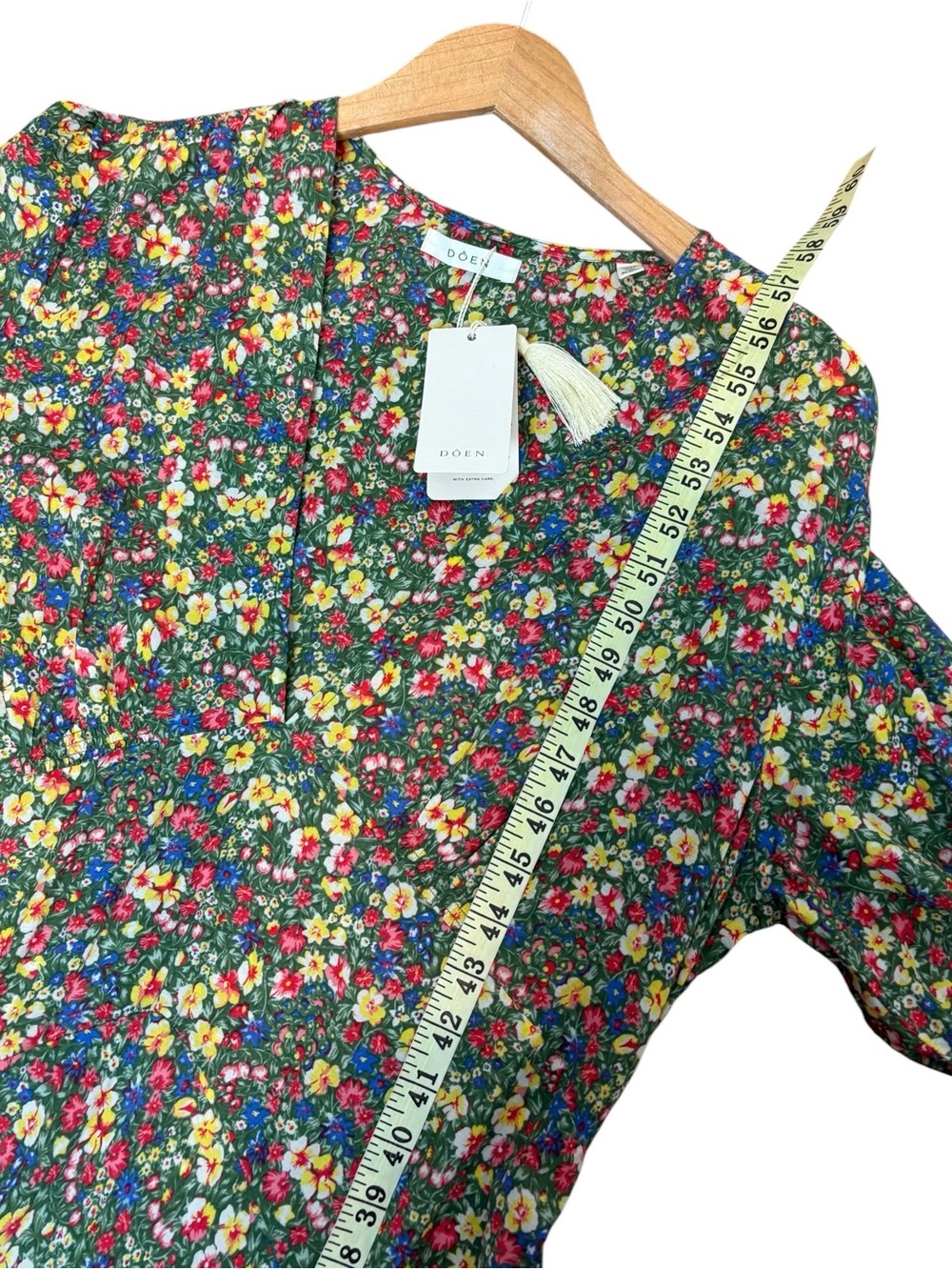 Doen Charleston Dress Long Green Valley Floral Long Sleeve XXL NWT - Picture 10 of 15